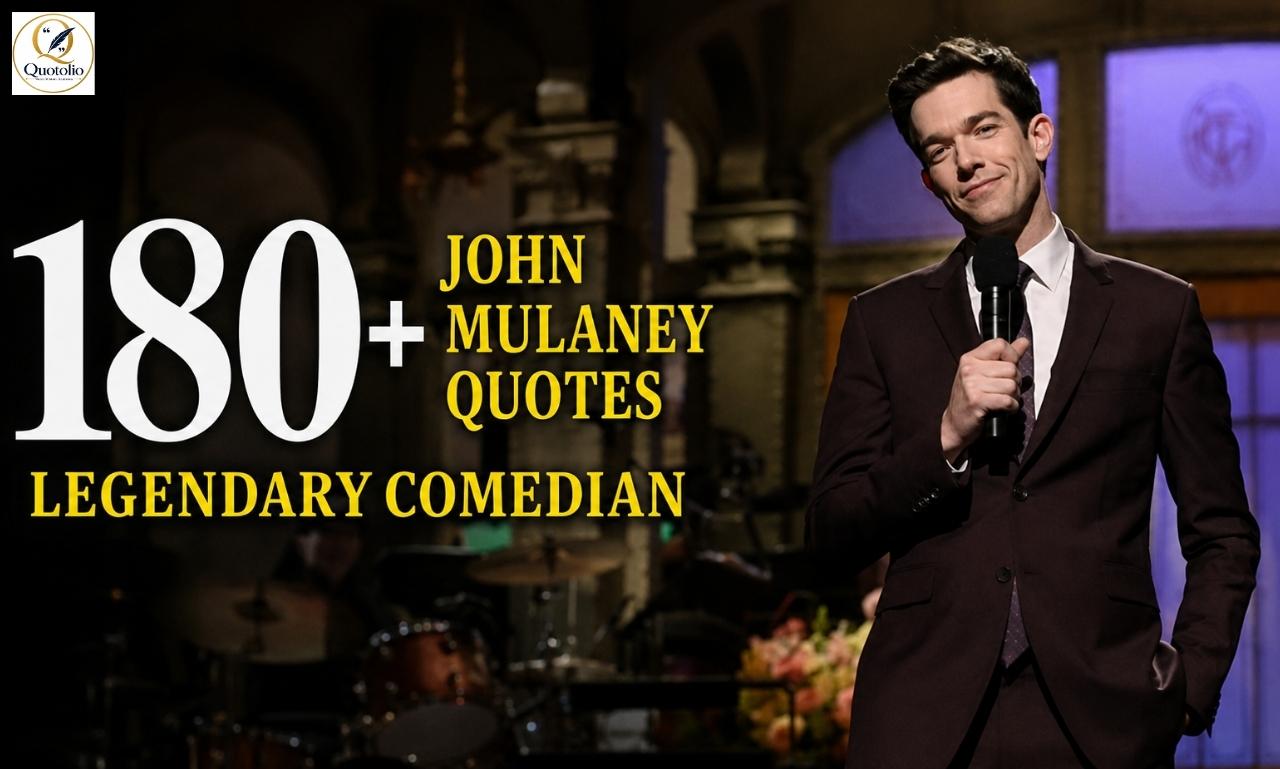 John Mulaney Quotes featured image with 180+ funny, clever, and memorable quotes about life, relationships, and comedy