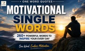 Motivational Single Words collection featuring 260+ powerful one-word quotes for success, confidence, growth, resilience, hope, and daily inspiration.